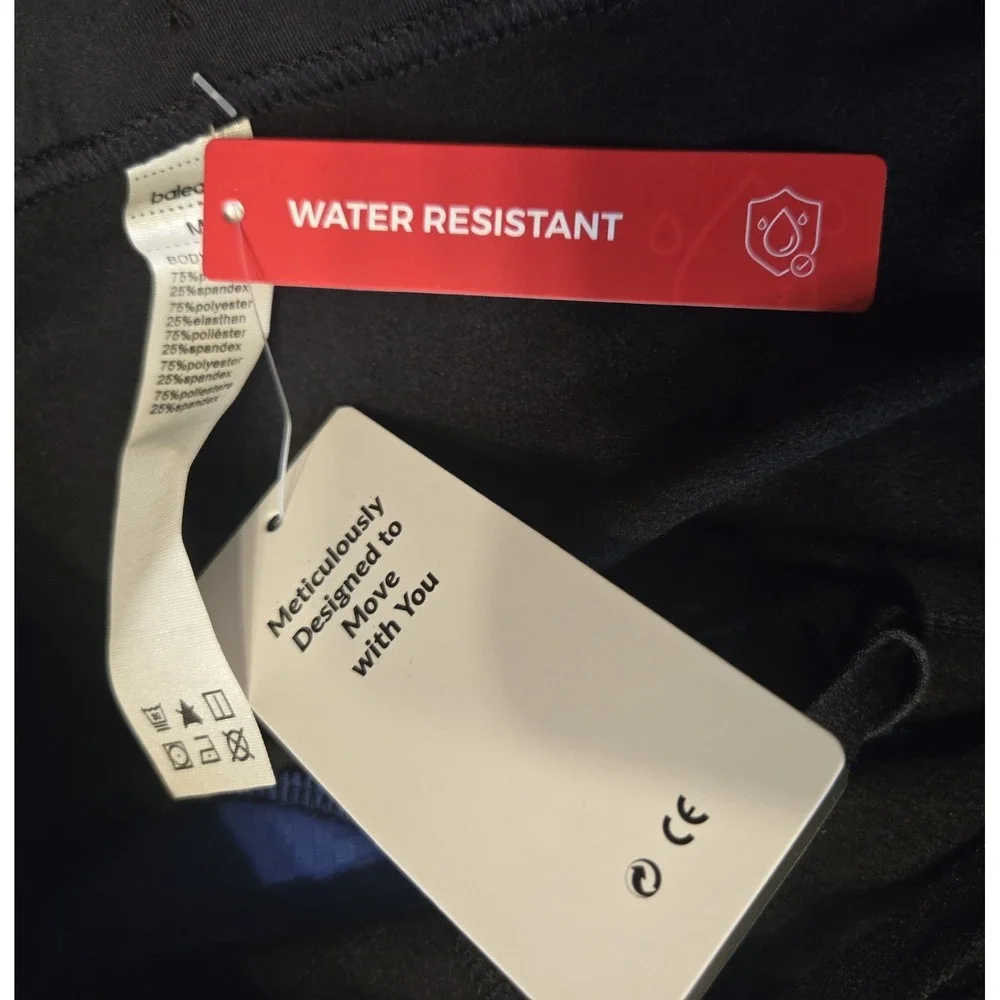 Baleaf‎ Padded Black Cycling Pants HighRise Performance Womens Med Water Resist